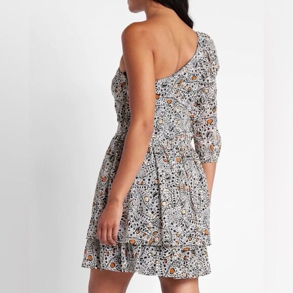 Express X Rachel Zoe Collaboration One Shoulder Gold Monarch Dress Size XL - Picture 3 of 11